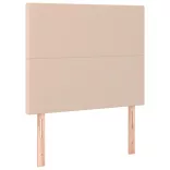 cappuccino színű műbőr rugós ágy matraccal és LED-del 90x190 cm