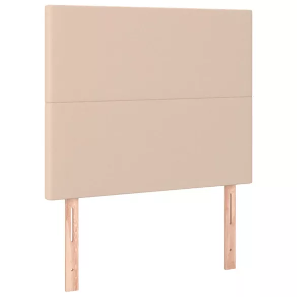 cappuccino színű műbőr rugós ágy matraccal és LED-del 90x190 cm