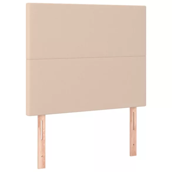 cappuccino színű műbőr rugós ágy matraccal és LED-del 90x200 cm