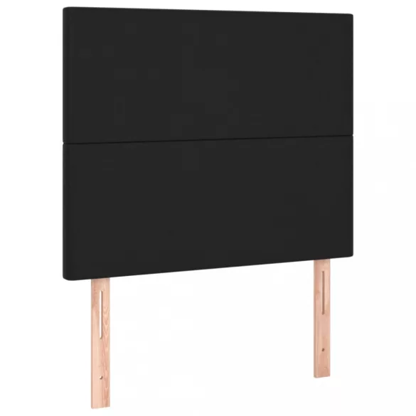 fekete műbőr rugós ágy matraccal és LED-del 100x200 cm