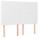 fehér műbőr rugós ágy matraccal és LED-del 140x190 cm