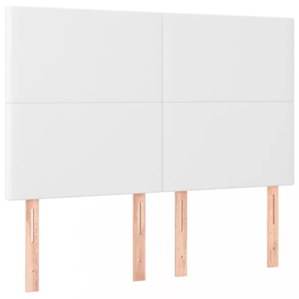 fehér műbőr rugós ágy matraccal és LED-del 140x190 cm