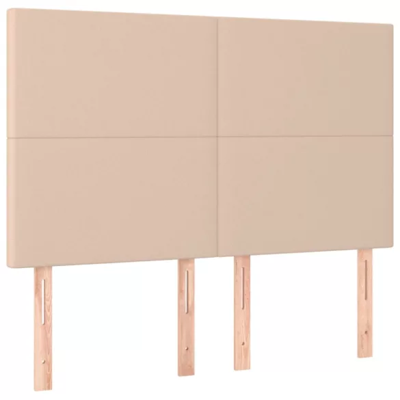 cappuccino színű műbőr rugós ágy matraccal és LED-del 140x190cm