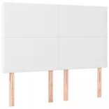 fehér műbőr rugós ágy matraccal és LED-del 140x200 cm