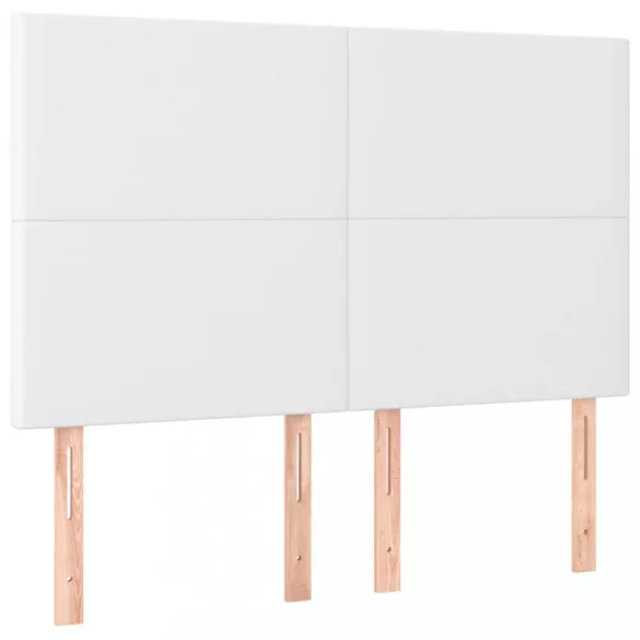 fehér műbőr rugós ágy matraccal és LED-del 140x200 cm