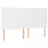 fehér műbőr rugós ágy matraccal és LED-del 160x200 cm