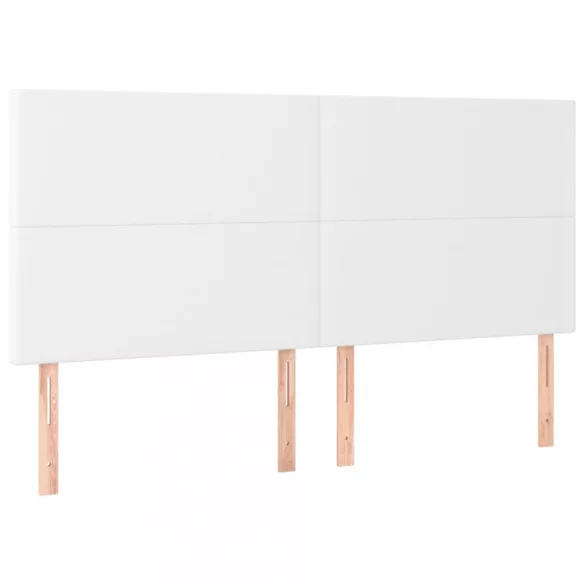 fehér műbőr rugós ágy matraccal és LED-del 160x200 cm