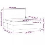 fehér műbőr rugós ágy matraccal és LED-del 160x200 cm