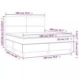 szürke műbőr rugós ágy matraccal és LED-del 180x200 cm