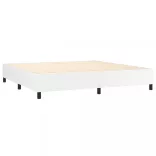 fehér műbőr rugós ágy matraccal és LED-del 200x200 cm