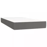 szürke műbőr rugós ágy matraccal és LED-del 90x190 cm