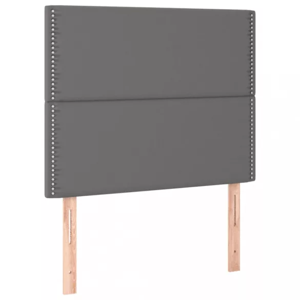 szürke műbőr rugós ágy matraccal és LED-del 90x190 cm