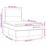 fekete műbőr rugós ágy matraccal és LED-del 120x200 cm