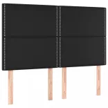 fekete műbőr rugós ágy matraccal és LED-del 140 x 190 cm