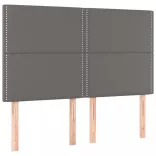 szürke műbőr rugós ágy matraccal és LED-del 140x190 cm