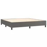 szürke műbőr rugós ágy matraccal és LED-del 200x200 cm