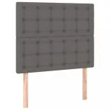 szürke műbőr rugós ágy matraccal és LED-del 80 x 200 cm