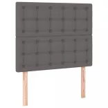 szürke műbőr rugós ágy matraccal és LED-del 90x190 cm