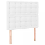 fehér műbőr rugós ágy matraccal és LED-del 90x200 cm