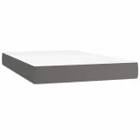 szürke műbőr rugós ágy matraccal és LED-del 120x200 cm