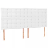 fehér műbőr rugós ágy matraccal és LED-del 160x200 cm