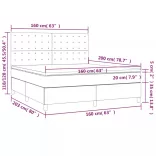 fehér műbőr rugós ágy matraccal és LED-del 160x200 cm
