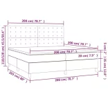 szürke műbőr rugós ágy matraccal és LED-del 200x200 cm