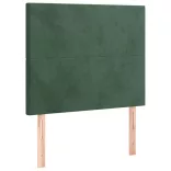 sötétzöld bársony rugós és LED-es ágy matraccal 90x190 cm