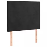 fekete bársony rugós és LED-es ágy matraccal 100x200 cm