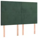 sötétzöld bársony rugós és LED-es ágy matraccal 140x190 cm