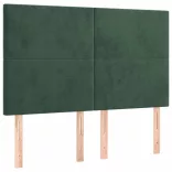 sötétzöld bársony rugós és LED-es ágy matraccal 140x200 cm