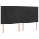 fekete bársony rugós és LED-es ágy matraccal 160x200 cm