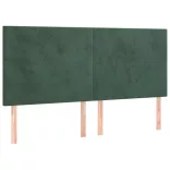 sötétzöld bársony rugós és LED-es ágy matraccal 160x200 cm