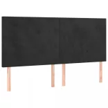 fekete bársony rugós és LED-es ágy matraccal 180x200 cm