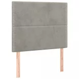 világosszürke bársony rugós és LED-es ágy matraccal 100x200 cm