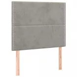 világosszürke bársony rugós és LED-es ágy matraccal 120x200 cm