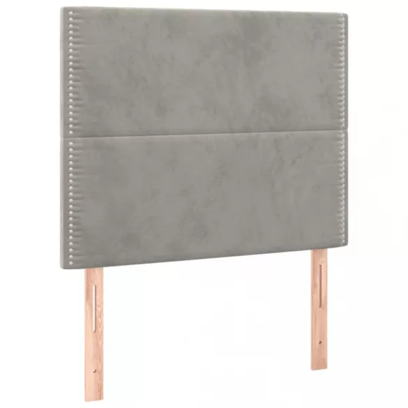 világosszürke bársony rugós és LED-es ágy matraccal 120x200 cm