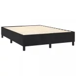 fekete bársony rugós és LED-es ágy matraccal 140x190 cm