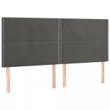 sötétszürke bársony rugós és LED-es ágy matraccal 160x200 cm