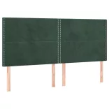 sötétzöld bársony rugós és LED-es ágy matraccal 180x200 cm
