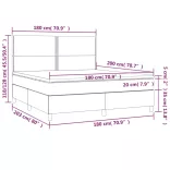 sötétzöld bársony rugós és LED-es ágy matraccal 180x200 cm