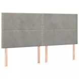 világosszürke bársony rugós és LED-es ágy matraccal 200x200 cm