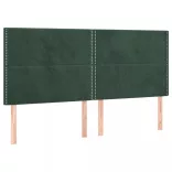 sötétzöld bársony rugós és LED-es ágy matraccal 200x200 cm