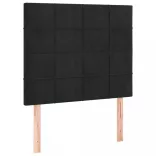 fekete bársony rugós és LED-es ágy matraccal 90x190 cm