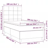 fekete bársony rugós és LED-es ágy matraccal 100x200 cm