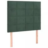 sötétzöld bársony rugós és LED-es ágy matraccal 100x200 cm