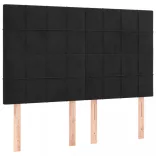 fekete bársony rugós és LED-es ágy matraccal 140x200 cm