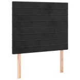 fekete bársony rugós és LED-es ágy matraccal 100x200 cm