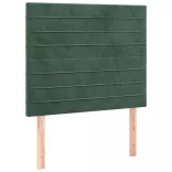 sötétzöld bársony rugós és LED-es ágy matraccal 100x200 cm