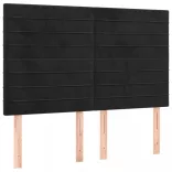 fekete bársony rugós és LED-es ágy matraccal 140x190 cm